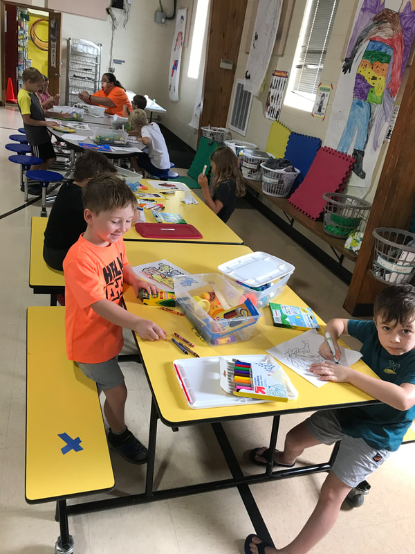 children working on arts and crafts